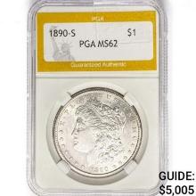 1880-CC 8/7 Morgan Silver Dollar PGA MS65+ REV 78