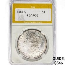 1885-S Morgan Silver Dollar PGA MS61