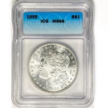 1885 Morgan Silver Dollar ICG MS66