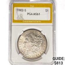 1902-S Morgan Silver Dollar PGA MS61