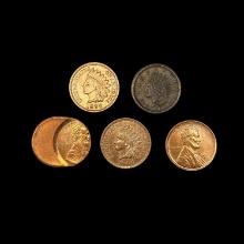 (5) US Varied Cents (1863, 1898, 1906, 1911) HIGH