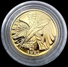 1987-W US Commem .25oz Gold $5 GEM PROOF