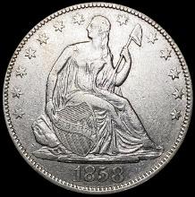 1858 Seated Liberty Half Dollar NEARLY UNCIRCULATE