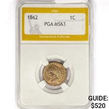 1862 Indian Head Cent PGA MS63