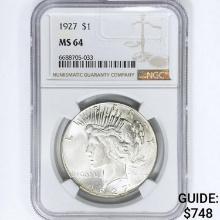 1927 Silver Peace Dollar NGC MS64