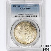 1881-O Morgan Silver Dollar PCGS MS64