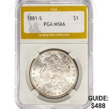 1881-S Morgan Silver Dollar PGA MS66