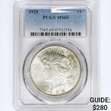 1925 Silver Peace Dollar PCGS MS65