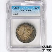 1828 Capped Bust Half Dollar ICG AU55 O-117