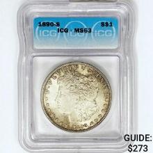 1890-S Morgan Silver Dollar ICG MS63