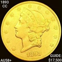 1893-CC $20 Gold Double Eagle CHOICE AU
