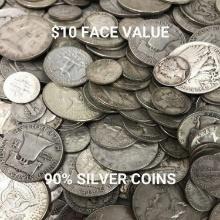 $10 Face Value 90% US Silver Coins - HIGH DEMAND