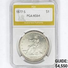 1877-S Silver Trade Dollar PGA MS64