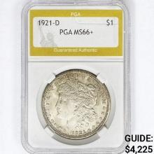 1921-D Morgan Silver Dollar PGA MS66+