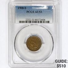 1908-S Indian Head Cent PCGS AU53