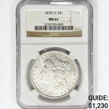 1878-CC Morgan Silver Dollar NGC MS61