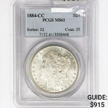 1884-CC Morgan Silver Dollar PCGS MS61