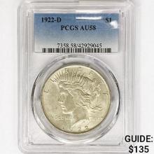 1922-D Silver Peace Dollar PCGS AU58