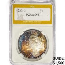 1923-D Silver Peace Dollar PGA MS65