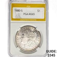 1880-S Morgan Silver Dollar PGA MS65