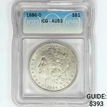 1886-O Morgan Silver Dollar ICG AU53