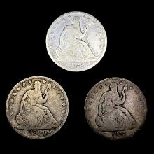 [3] Seated Lib Half Dollars [1856-O, 1857-O, 1876]