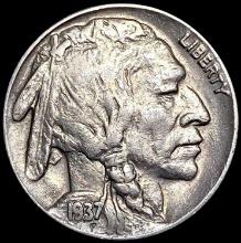 1937 3-Leg Buffalo Nickel CHOICE AU
