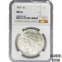 1927 Silver Peace Dollar NGC MS61