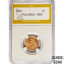 1901 Indian Head Cent PGA MS63+ RED