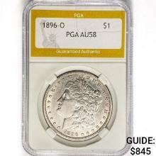 1896-O Morgan Silver Dollar PGA AU58