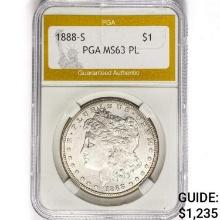 1888-S Morgan Silver Dollar PGA MS63 PL