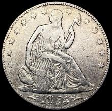 1855/54 FS-301 Seated Liberty Half Dollar NEARLY U