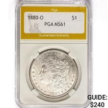 1880-O Morgan Silver Dollar PGA MS61