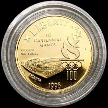 1995-W US Olympic Commem .25oz Gold $5 GEM PROOF