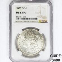 1883-O Morgan Silver Dollar NGC MS63 PL
