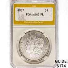 1887 Morgan Silver Dollar PGA MS63 PL