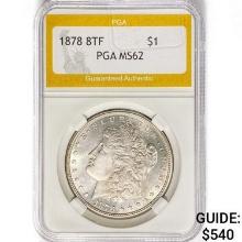 1878 8TF Morgan Silver Dollar PGA MS62