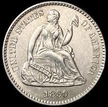 1860 Seated Liberty Half Dime UNCIRCULATED