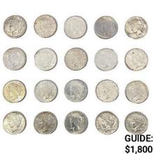 1922-1923 D/S Peace Silver Dollars (20 Coins)