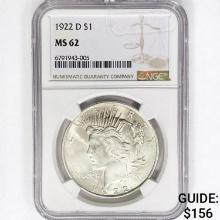 1922-D Silver Peace Dollar NGC MS62