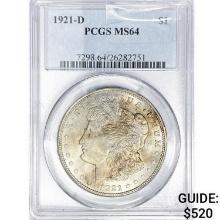 1921-D Morgan Silver Dollar PCGS MS64