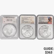 [3] American Silver Eagle NGC,PCGS MS 2019-2021