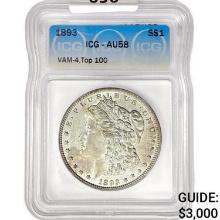 1893 Morgan Silver Dollar ICG AU58 VAM - 4
