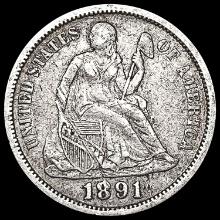 1891-O Seated Liberty Dime ABOUT UNCIRCULATED