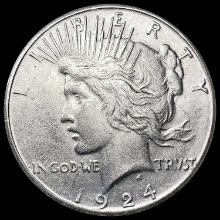 1924-S Silver Peace Dollar CHOICE AU