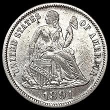 1891 Seated Liberty Dime CHOICE AU