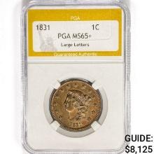 1831 Coronet Head Large Cent PGA MS65+ Large Date