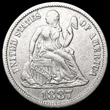 1887 Seated Liberty Dime NEARLY UNCIRCULATED