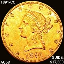 1891-CC $10 Gold Eagle CHOICE AU