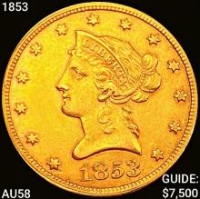 1853 $10 Gold Eagle CHOICE AU